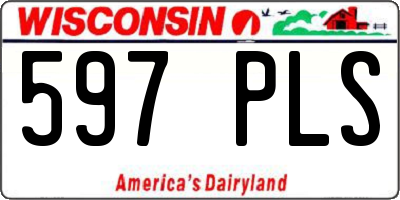 WI license plate 597PLS