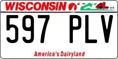 WI license plate 597PLV