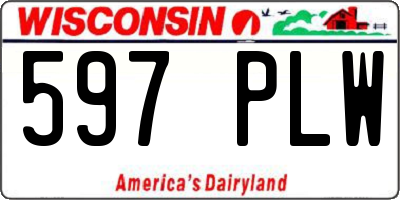 WI license plate 597PLW
