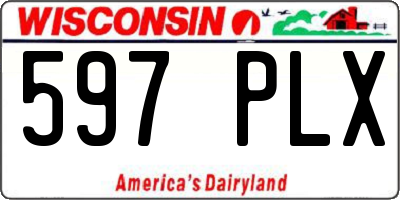 WI license plate 597PLX