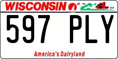 WI license plate 597PLY