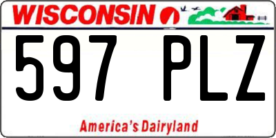 WI license plate 597PLZ