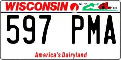 WI license plate 597PMA