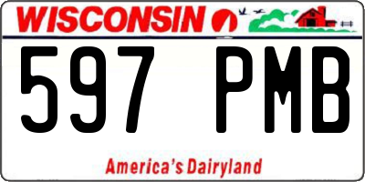WI license plate 597PMB