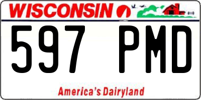 WI license plate 597PMD