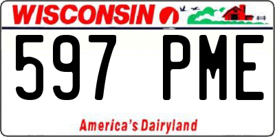 WI license plate 597PME