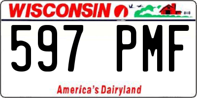 WI license plate 597PMF