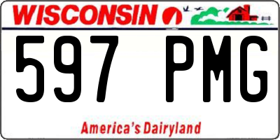 WI license plate 597PMG