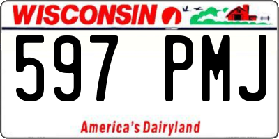 WI license plate 597PMJ