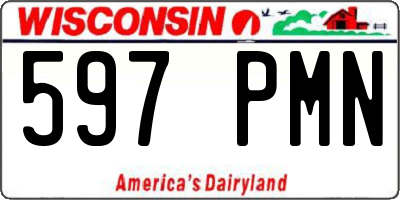 WI license plate 597PMN