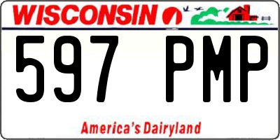 WI license plate 597PMP