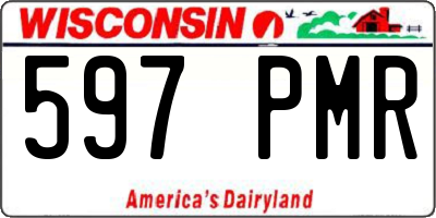 WI license plate 597PMR