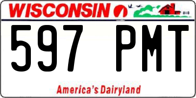 WI license plate 597PMT