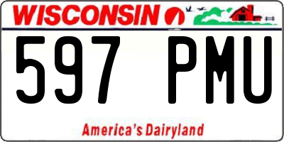 WI license plate 597PMU