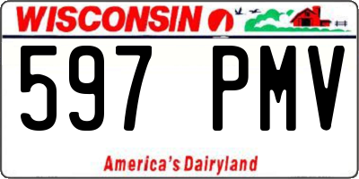 WI license plate 597PMV