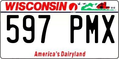 WI license plate 597PMX