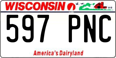 WI license plate 597PNC