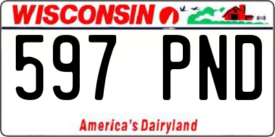 WI license plate 597PND