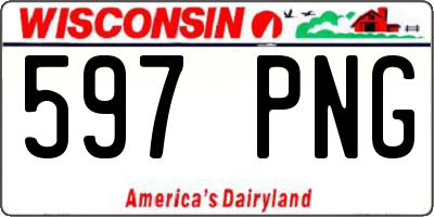WI license plate 597PNG