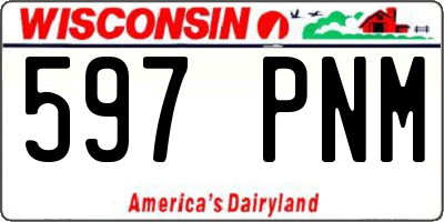 WI license plate 597PNM