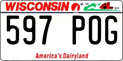 WI license plate 597POG