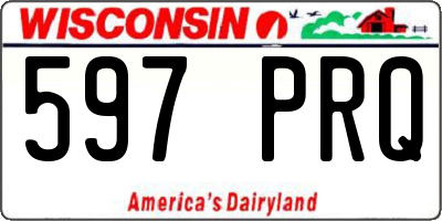 WI license plate 597PRQ