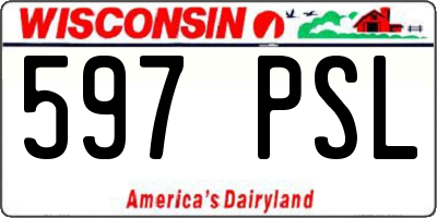 WI license plate 597PSL