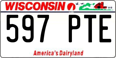 WI license plate 597PTE