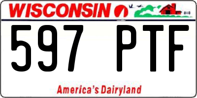WI license plate 597PTF