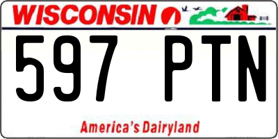 WI license plate 597PTN