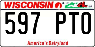 WI license plate 597PTO