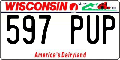 WI license plate 597PUP