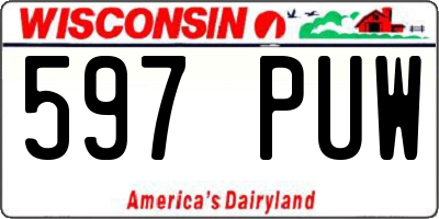 WI license plate 597PUW