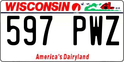 WI license plate 597PWZ