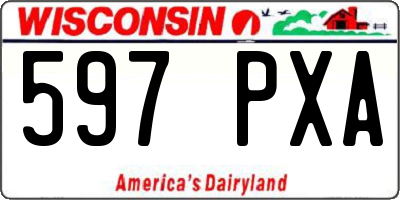 WI license plate 597PXA