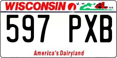 WI license plate 597PXB