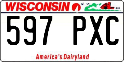 WI license plate 597PXC