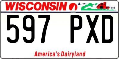 WI license plate 597PXD