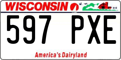 WI license plate 597PXE