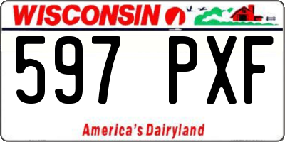 WI license plate 597PXF