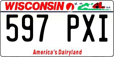 WI license plate 597PXI