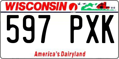WI license plate 597PXK
