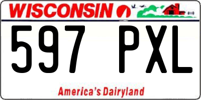 WI license plate 597PXL
