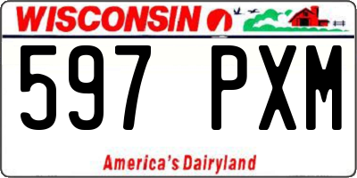 WI license plate 597PXM