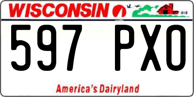 WI license plate 597PXO