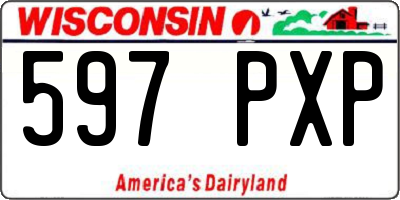 WI license plate 597PXP