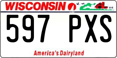 WI license plate 597PXS