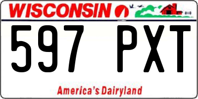 WI license plate 597PXT