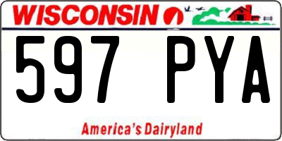 WI license plate 597PYA