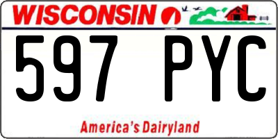 WI license plate 597PYC